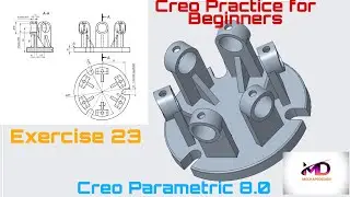 Creo Practice Exercise- 23 for Beginners II Creo Part Modeling Tutorial II Mechapedesign
