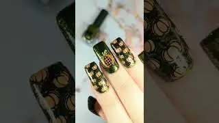 Pumpkin Nails using a CJS Plate & a What's Up Nails Plate with ILNP Polish