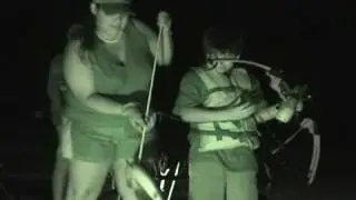 Tiff and Splash go bow fishing