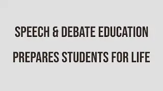Speech and Debate Education Prepares Students for Life