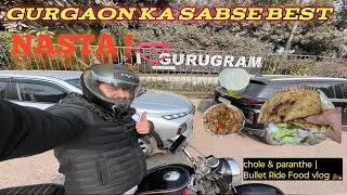 Palam Vihar ke Mashhoor Chole Paranthe 🥘 | Bullet Pe Morning Ride | Gurgaon Street Food #dailyvlog 