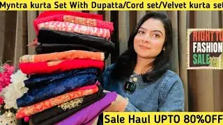 Myntra Haul /Myntra kurta Set Haul / Myntra Sale Haul UPTO 80% OFF / Velvet kurta Sets #myntra 