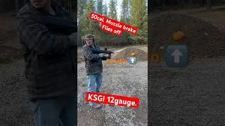 50cal. Muzzle brake flies off KSG shotgun!