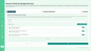 Per subject budget from protocol and charge master with Clinical Trial Risk Tool