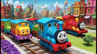 Round and Round the Little Train | Fun Train Song for Kids | All Aboard for a Train Adventure!