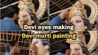 Devi eyes making | Devi murti painting | how to make devi eyes | devi murti painting