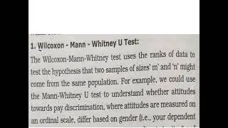 M. Com / QT/ Part 6/ Wilcoxon- Mann Whitney U Test