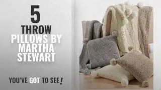 Top 10 Martha Stewart Throw Pillows [2018]: Martha Stewart Collection Basketweave Pom Pom Sweater
