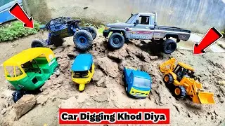 Rc car digging power challenge and pull car inside from under ground - Big Bag Play TV 