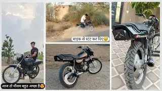 modified hero splendor plus stunt vlog || bike stunts || modified black splendor 🖤