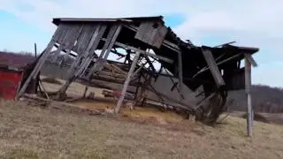 Collapsing 1880s barn removal