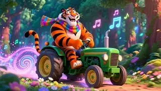 Boom Boom Tiger Tractor 🚜🐅 Fun Farm Vehicle and Counting Song for Toddlers and Preschoolers