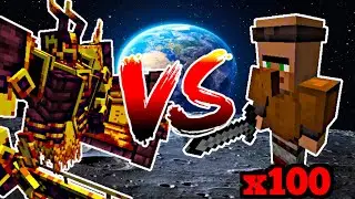 Игнис против 100 стражников-жителей с модом Epic Fight - Minecraft 1.21.1 (Битва мобов)