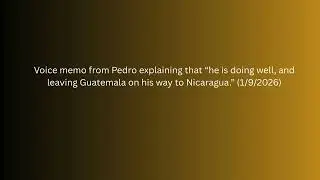 Pedro Voice Recording for 192026