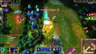 Thresh (verb) Lucian into the (adjective) realm
