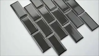 Charcoal 2x4 Bevel Glossy Subway Ceramic Tile - 101418541