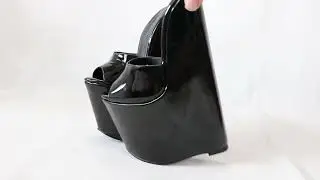 Sorbern 25Cm High Heel Wedge Slippers Open Toe Slip On Slides Unisex Fetish Shoes
