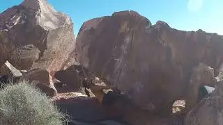 Square Arete V6/7, Kraft Boulders, Red Rocks
