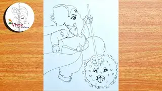 How to Draw Lord Ganesha Fighting with Corona | Easy Drawing of Lord Ganesha for Beginners
