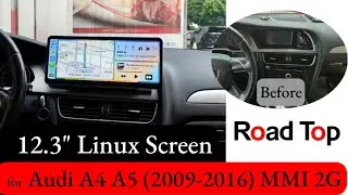 How to install Linux stereo with apple carplay AUDI A4 b8 b8.5 A5 Roadtop 12.3 inch touchscreen