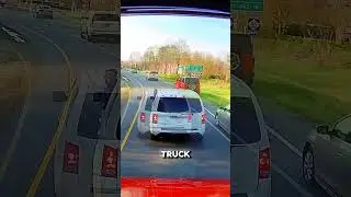 Karen Slams Brakes in Front of Semi Truck