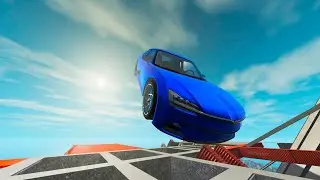 BeamNG Drive &mdash; Incredible Fall! Loony Crash test!