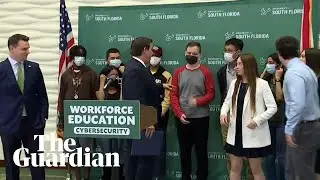 Florida governor Ron DeSantis scolds students for wearing masks