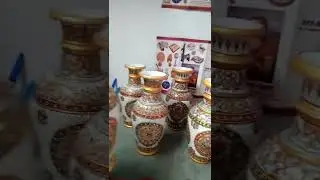 Rich Arts and Craft Jaipur Rajasthan Marble Flower Vase Pot 9 Inch Gift Handicraft