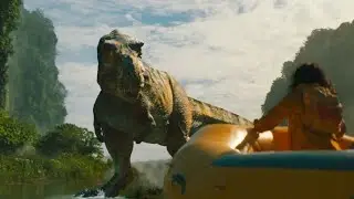 ember T rex clips in jurassic world rebirth