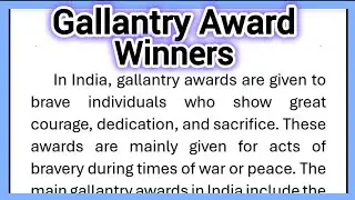 Gallantry Award Winners Essay Writing in English 250 Words Video 2