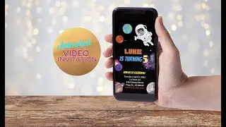 Animated Space Themed Birthday Invitation for Kids