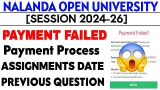 Nalanda open university Pg admission payment problem 🥺🥺 || Nou Pg Assignments questions and answers 