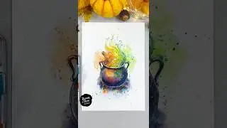 How to Draw a Witch Cauldron 🧙&zwj;♀🎃 | Halloween Tutorial for Watercolor Sketching Beginners
