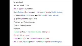 2.Turkish lesson with text part 2