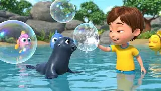 Baby Seal Played with Floating Bubbles | Nursery Rhymes for Kids & Baby Songs