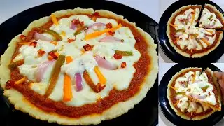 No Cheese,No Mayo,No Yeast,No Oven Veg Pizza Recipe | Lockdown Pizza Recipe | No Oven No Yeast Pizza