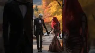 Jack & Sally Strolling Vermont's Autumn Magic 🍁🍂🎃 #nightmarebeforechristmas #jackandsally #jack