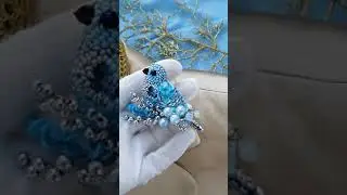 Fashion Blue Animal Sparrow Brooch Pin / Light blue Bird Brooch pin / Silver-blue brooch pin