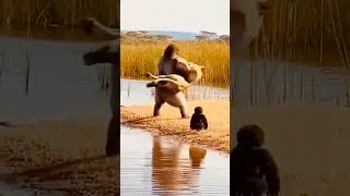 Лев 🦁 против гориллы 🦍 Забавное видео #смешно #смешноевидео #лев #горилла