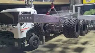 Xe tải RC 5 chân 1/16. Chassis RC Truck 1/16 10x4 Air Lift Axle Suspension (Part. 2). RC DIY