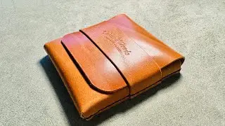 making of a handmade leather card holder made in Germany #handmade #wallet