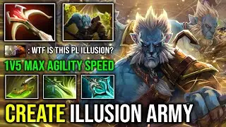 WTF 1v5 Max Agility Speed Create Unlimited Illusion Army Nonstop Juke Phantom Lancer Dota 2