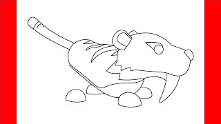 How To Draw SaberTooth From Roblox Adopt Me - Step By Step Drawing