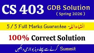 CS 403 GDB  Correct Solution 2026 | cs 403 gdb  Solution 2026 #cs403 #gdb #2026