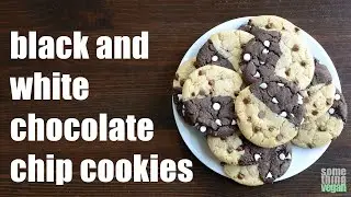 black and white chocolate chip cookies Something Vegan