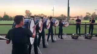 Blue Devils 2019 bassline in the lot at DCI West playing some Ram