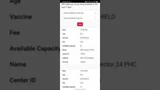 Cova - App to notify about vaccination availability