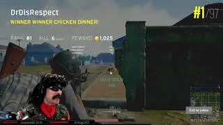 DrDisrespect winning FIRST WIN in PLAYERUNKNOWN'S BATTLEGROUNDS