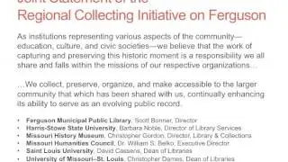 Documenting Ferguson: Building a community digital repository