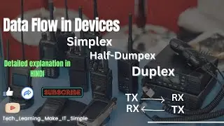 Tutorial on Data Flow: Simplex, Half-Duplex, Full-Duplex Explained with RX & TX | in HINDI & ENGLISH